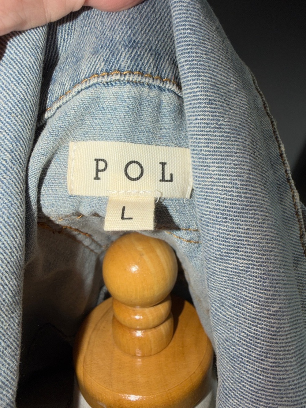 POL Light Blue Denim Vest with White Lace Inset - Picture 10 of 11